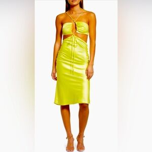 Bardot Mina Cutout Halter Neck Satin Slipdress